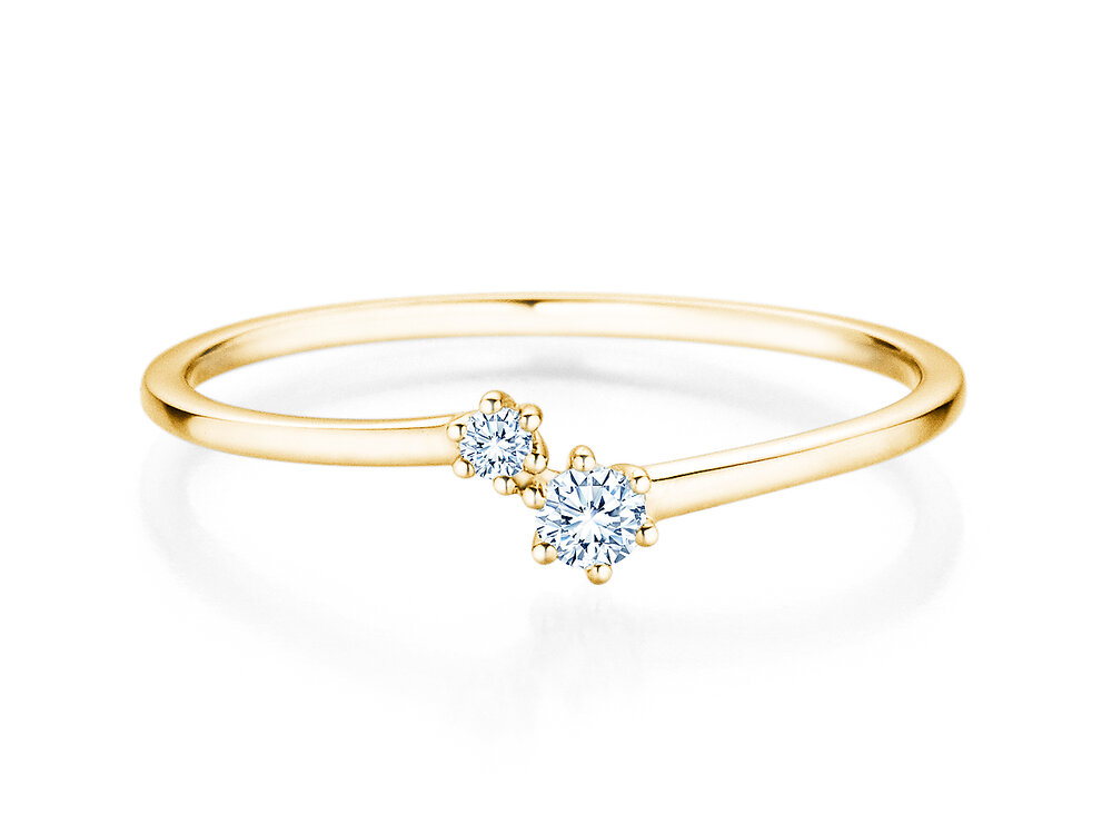 Verlobungsring You & Me Soft in 14K Gelbgold mit Diamanten 0,09ct G/SI