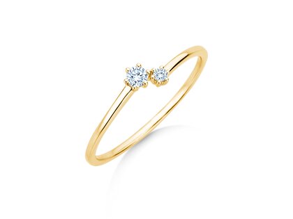 Verlobungsring You & Me Soft in 14K Gelbgold mit Diamanten 0,09ct G/SI