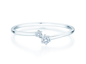 Verlobungsring You & Me Soft in 14K Weißgold mit Diamanten 0,09ct G/SI