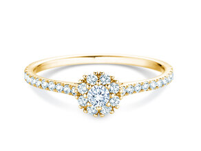Verlobungsring Bloom Pavé in 9K Gelbgold mit Diamanten 0,46ct G/SI