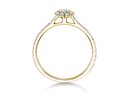 Verlobungsring Bloom Pavé in 9K Gelbgold mit Diamanten 0,46ct G/SI