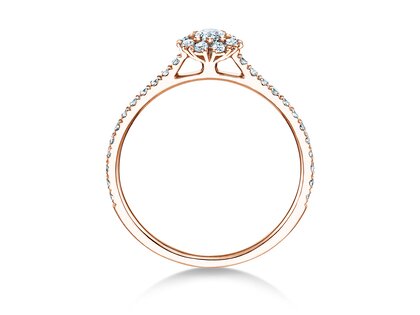 Verlobungsring Bloom Pavé in 18K Roségold mit Diamanten 0,46ct G/SI