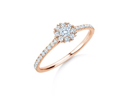 Verlobungsring Bloom Pavé in 18K Roségold mit Diamanten 0,46ct G/SI