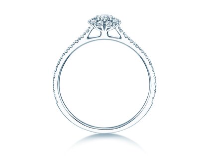 Verlobungsring Bloom Pavé in 14K Weißgold mit Diamanten 0,46ct G/SI