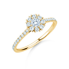Verlobungsring Bloom Pavé in 14K Gelbgold mit Diamanten 0,70ct G/SI