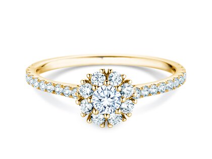 Verlobungsring Bloom Pavé in 14K Gelbgold mit Diamanten 0,70ct G/SI