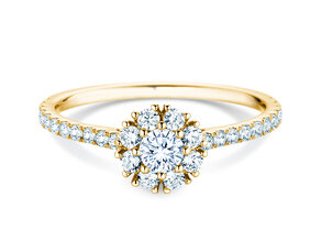 Verlobungsring Bloom Pavé in 14K Gelbgold mit Diamanten 0,70ct G/SI