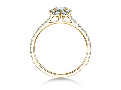 Verlobungsring Bloom Pavé in 14K Gelbgold mit Diamanten 0,70ct G/SI