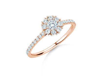 Verlobungsring Bloom Pavé in 14K Roségold mit Diamanten 0,70ct G/SI