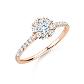 Verlobungsring Bloom Pavé in 14K Roségold mit Diamanten 0,70ct G/SI