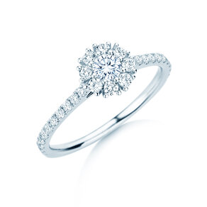 Verlobungsring Bloom Pavé in 14K Weißgold mit Diamanten 0,70ct G/SI