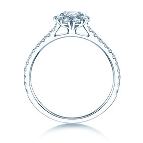 Verlobungsring Bloom Pavé in 14K Weißgold mit Diamanten 0,70ct G/SI