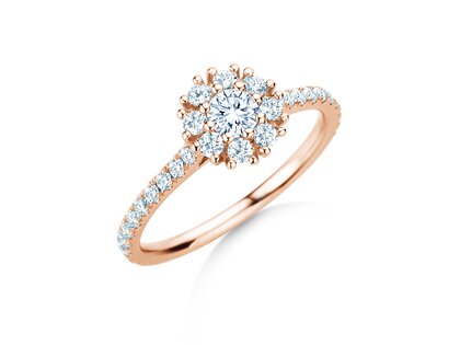 Verlobungsring Bloom Pavé in 9K Roségold mit Diamanten 0,82ct G/SI