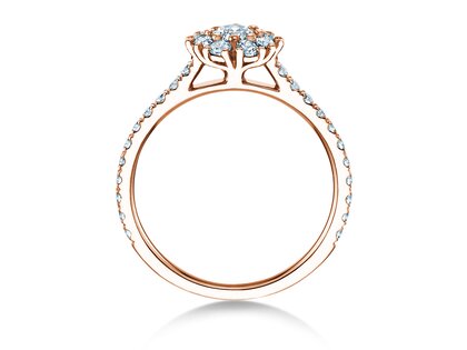 Verlobungsring Bloom Pavé in 9K Roségold mit Diamanten 0,82ct G/SI