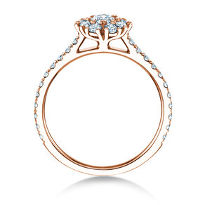 Verlobungsring Bloom Pavé in 9K Roségold mit Diamanten 0,82ct G/SI