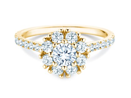 Verlobungsring Bloom Pavé in Gelbgold