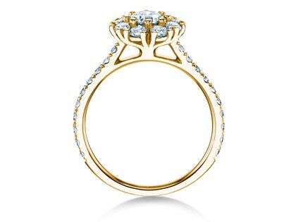 Verlobungsring Bloom Pavé in Gelbgold