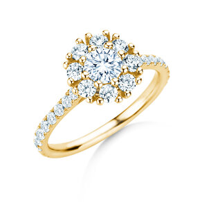 Verlobungsring Bloom Pavé in Gelbgold