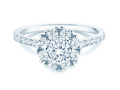 Verlobungsring Bloom Pavé in Platin