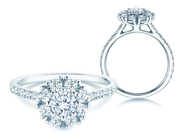 Verlobungsring Bloom Pavé in Platin
