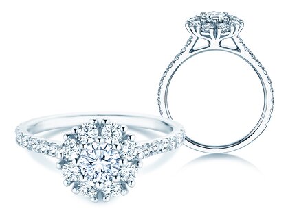 Verlobungsring Bloom Pavé in Platin