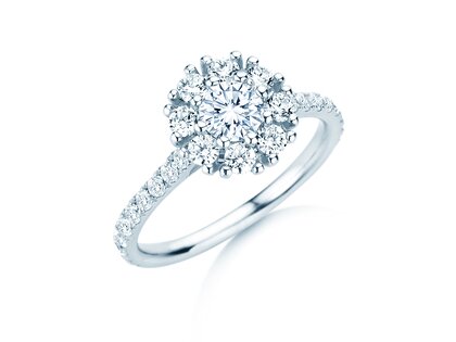 Verlobungsring Bloom Pavé in Platin