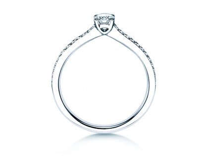 Verlobungsring Claire Petite in 18K Weißgold mit Diamanten 0,50ct G/SI