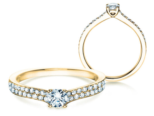 Verlobungsring Claire Petite in 18K Gelbgold mit Diamanten 0,50ct G/SI