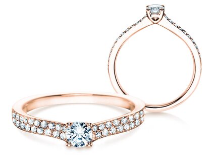 Verlobungsring Claire Petite in 18K Roségold mit Diamanten 0,50ct G/SI