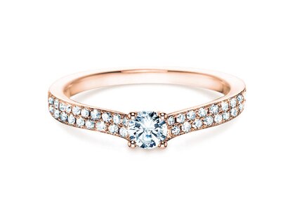 Verlobungsring Claire Petite in 18K Roségold mit Diamanten 0,50ct G/SI