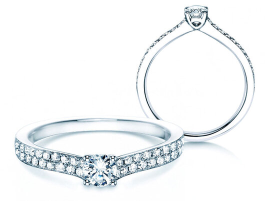 Verlobungsring Claire Petite in 18K Weißgold mit Diamanten 0,50ct G/SI
