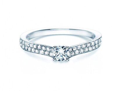 Verlobungsring Claire Petite in 18K Weißgold mit Diamanten 0,50ct G/SI