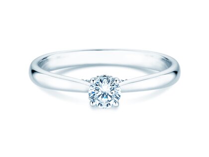 Verlobungsring Classic 4 Hidden Halo in 9K Weißgold mit Labordiamanten 0,30ct E/VS