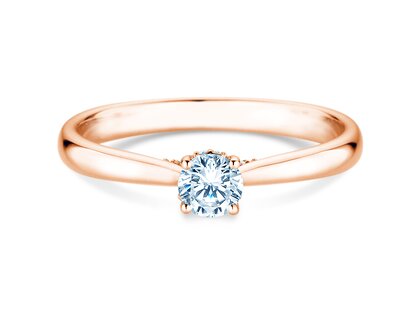 Verlobungsring Classic 4 Hidden Halo in 18K Roségold mit Labordiamanten 0,30ct E/VS