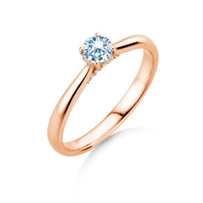 Verlobungsring Classic 4 Hidden Halo in 18K Roségold mit Labordiamanten 0,30ct E/VS