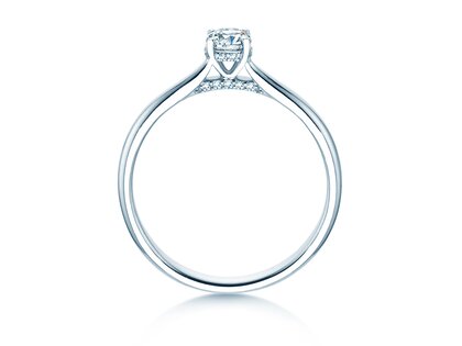 Verlobungsring Classic 4 Hidden Halo in 9K Weißgold mit Labordiamanten 0,30ct E/VS