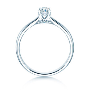 Verlobungsring Classic 4 Hidden Halo in 9K Weißgold mit Labordiamanten 0,30ct E/VS