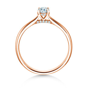 Verlobungsring Classic 4 Hidden Halo in 18K Roségold mit Labordiamanten 0,30ct E/VS