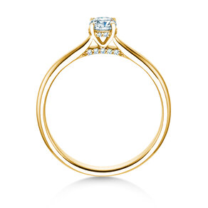 Verlobungsring Classic 4 Hidden Halo in 9K Gelbgold mit Labordiamanten 0,30ct E/VS