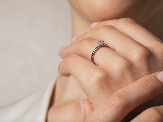 Verlobungsring Classic 4 Hidden Halo in 9K Roségold mit Labordiamanten 0,30ct