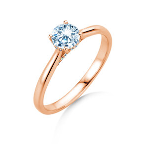 Verlobungsring Classic 4 Hidden Halo in 18K Roségold mit Labordiamanten 0,57ct E/VS