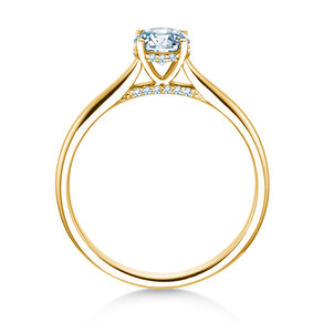 Verlobungsring Classic 4 Hidden Halo in 14K Gelbgold mit Labordiamanten 0,57ct E/VS