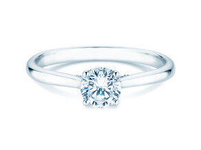Verlobungsring Classic 4 Hidden Halo in 18K Weißgold mit Labordiamanten 0,57ct E/VS