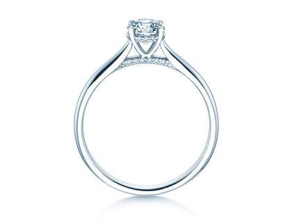 Verlobungsring Classic 4 Hidden Halo in 18K Weißgold mit Labordiamanten 0,57ct E/VS