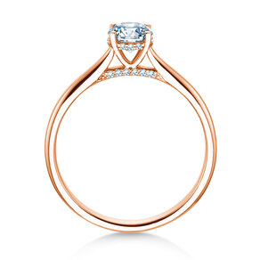 Verlobungsring Classic 4 Hidden Halo in 18K Roségold mit Labordiamanten 0,57ct E/VS