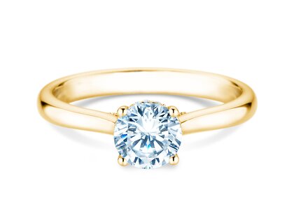 Verlobungsring Classic 4 Hidden Halo in 18K Gelbgold mit Diamanten 0,82ct G/SI