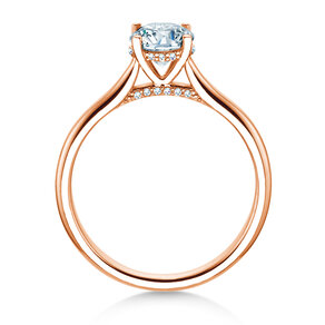 Verlobungsring Classic 4 Hidden Halo in 18K Roségold mit Labordiamanten 0,82ct E/VS