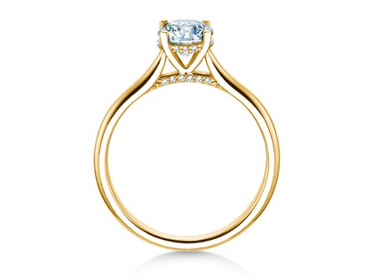 Verlobungsring Classic 4 Hidden Halo in 18K Gelbgold mit Diamanten 0,82ct G/SI