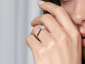 Verlobungsring Classic 4 Hidden Halo in 14K Weißgold mit Diamanten 1,08ct G/SI