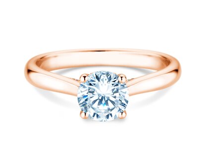 Verlobungsring Classic 4 Hidden Halo in 18K Roségold mit Labordiamanten 1,08ct E/VS